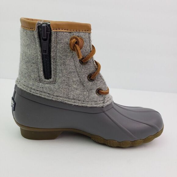 Sperry Top Sider Saltwater Youth Size 1Y Gray Wool Waterproof Duck Boots - Picture 4 of 11